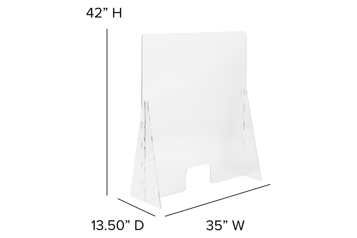 BLNK Mission Acrylic Free-Standing Register Shield - 35"H x 42"L