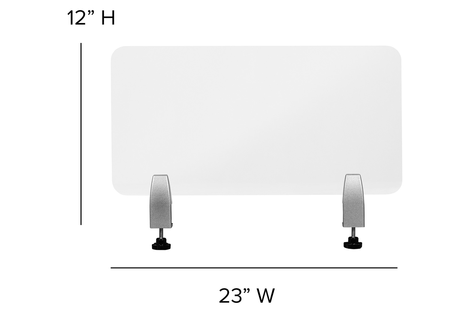 BLNK Halle Clear Acrylic Desk Partition - 12"H x 23"L