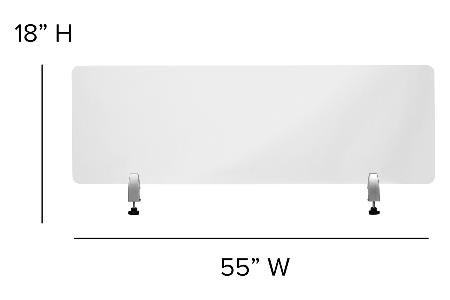BLNK Halle Clear Acrylic Desk Partition - 18"H x 55"L