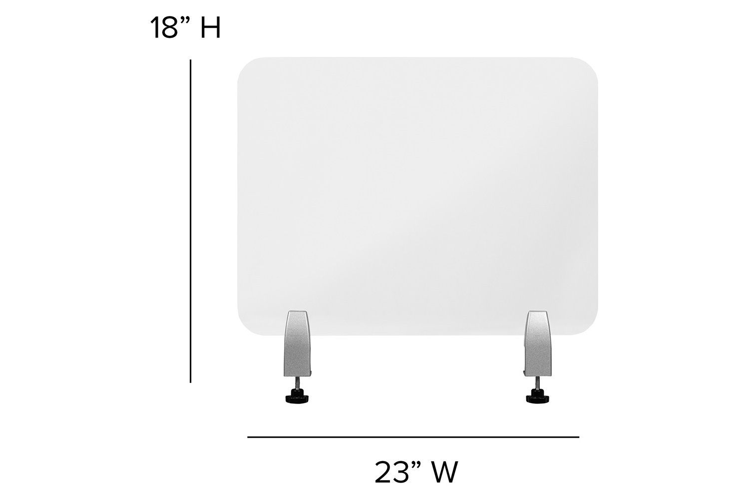 BLNK Halle Clear Acrylic Desk Partition - 18"H x 23"L