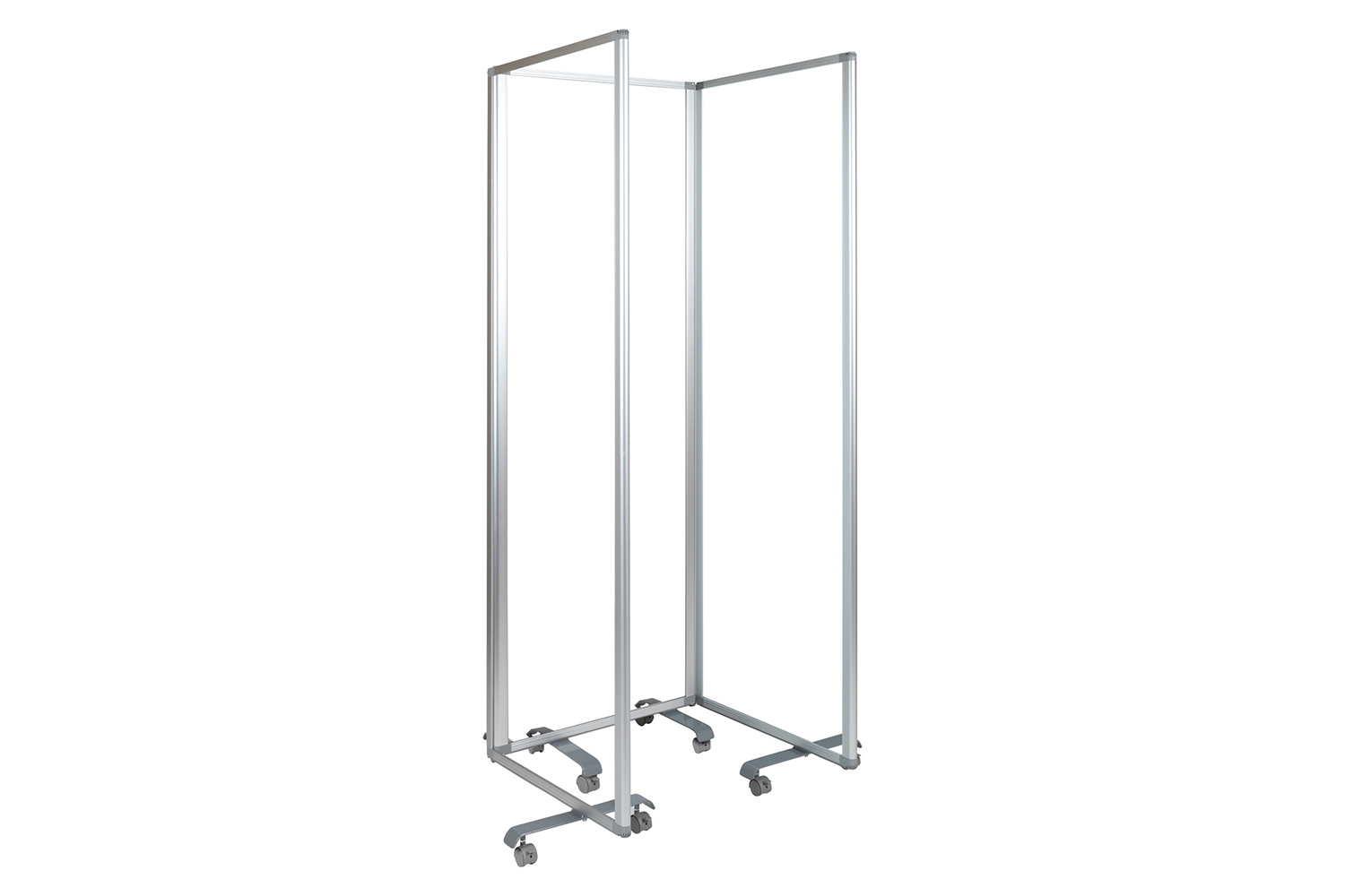 BLNK Raisley 3 Sections Transparent Acrylic Mobile Partition with Lockable Casters - 72"H x 24"L