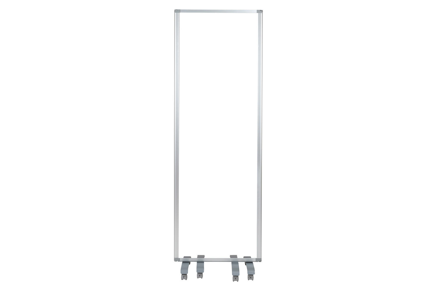 BLNK Raisley 3 Sections Transparent Acrylic Mobile Partition with Lockable Casters - 72"H x 24"L