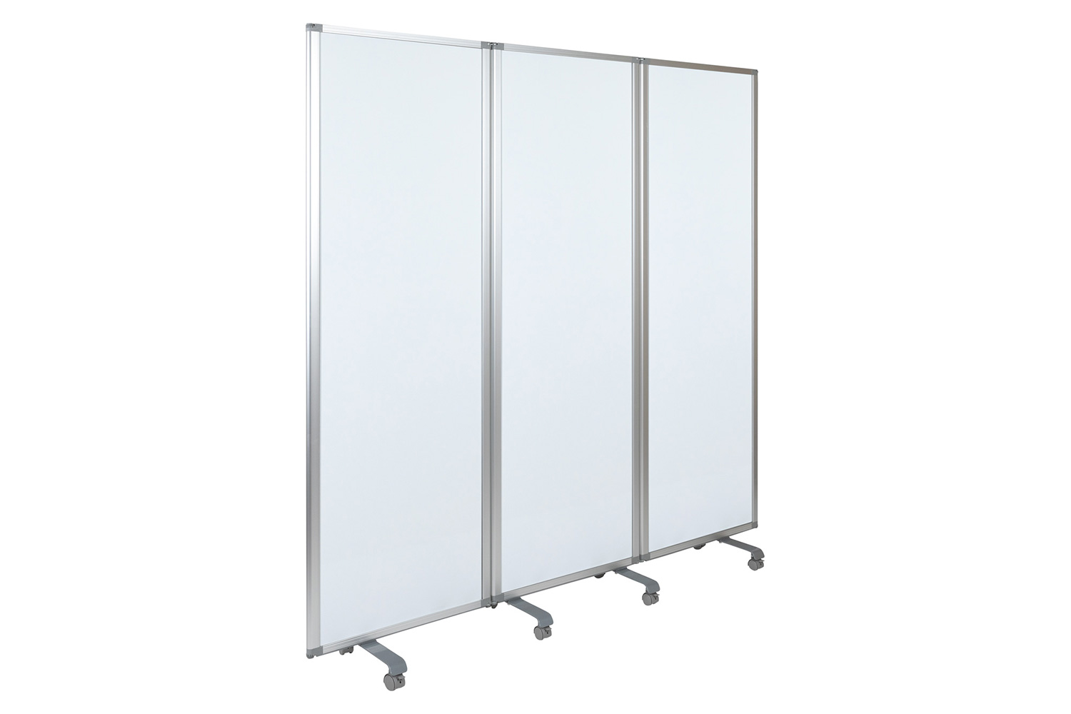 BLNK - Raisley 3 Sections Mobile Magnetic Whiteboard Partition with Lockable Casters
