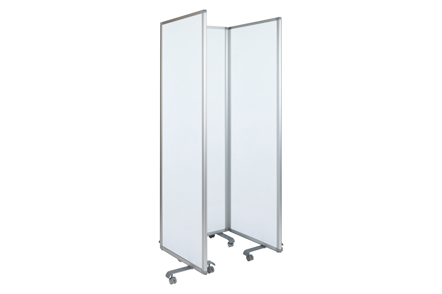 BLNK - Raisley 3 Sections Mobile Magnetic Whiteboard Partition with Lockable Casters