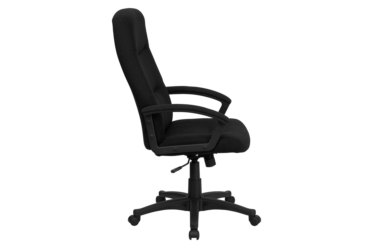 BLNK Rochelle Fabric High-Back Executive Swivel Office Chair with Two Line Horizontal Stitch Back and Arms - Black