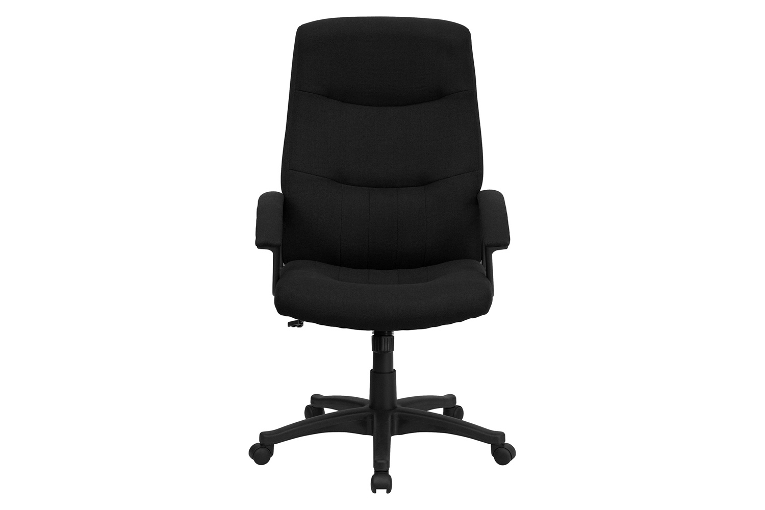 BLNK Rochelle Fabric High-Back Executive Swivel Office Chair with Two Line Horizontal Stitch Back and Arms - Black