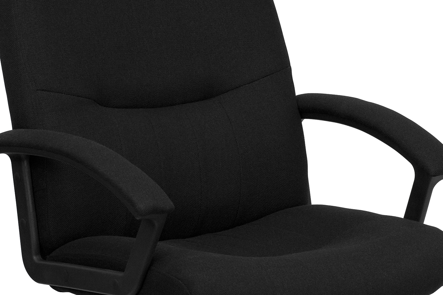 BLNK Rochelle Fabric High-Back Executive Swivel Office Chair with Two Line Horizontal Stitch Back and Arms - Black