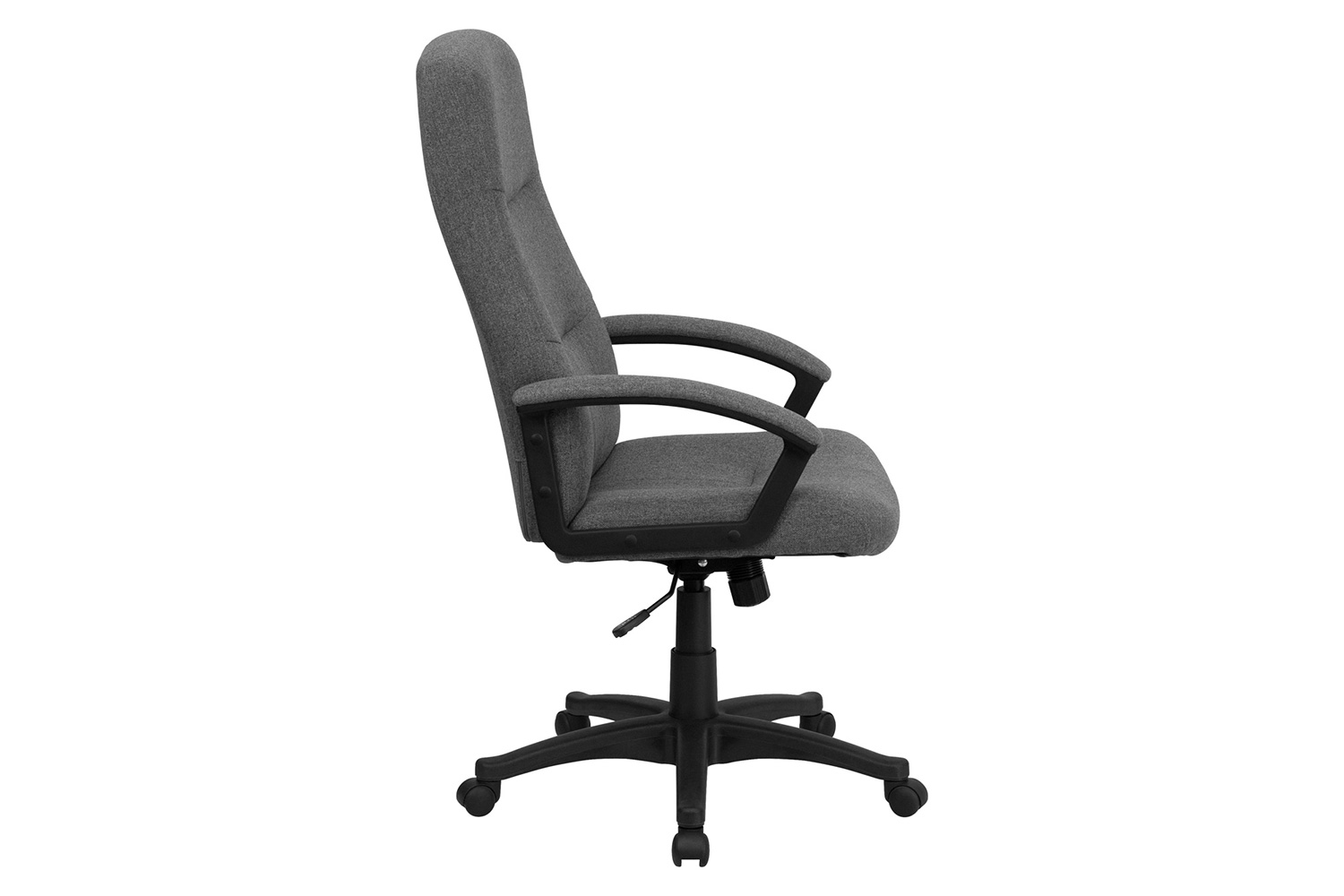 BLNK Rochelle Fabric High-Back Executive Swivel Office Chair with Two Line Horizontal Stitch Back and Arms - Gray