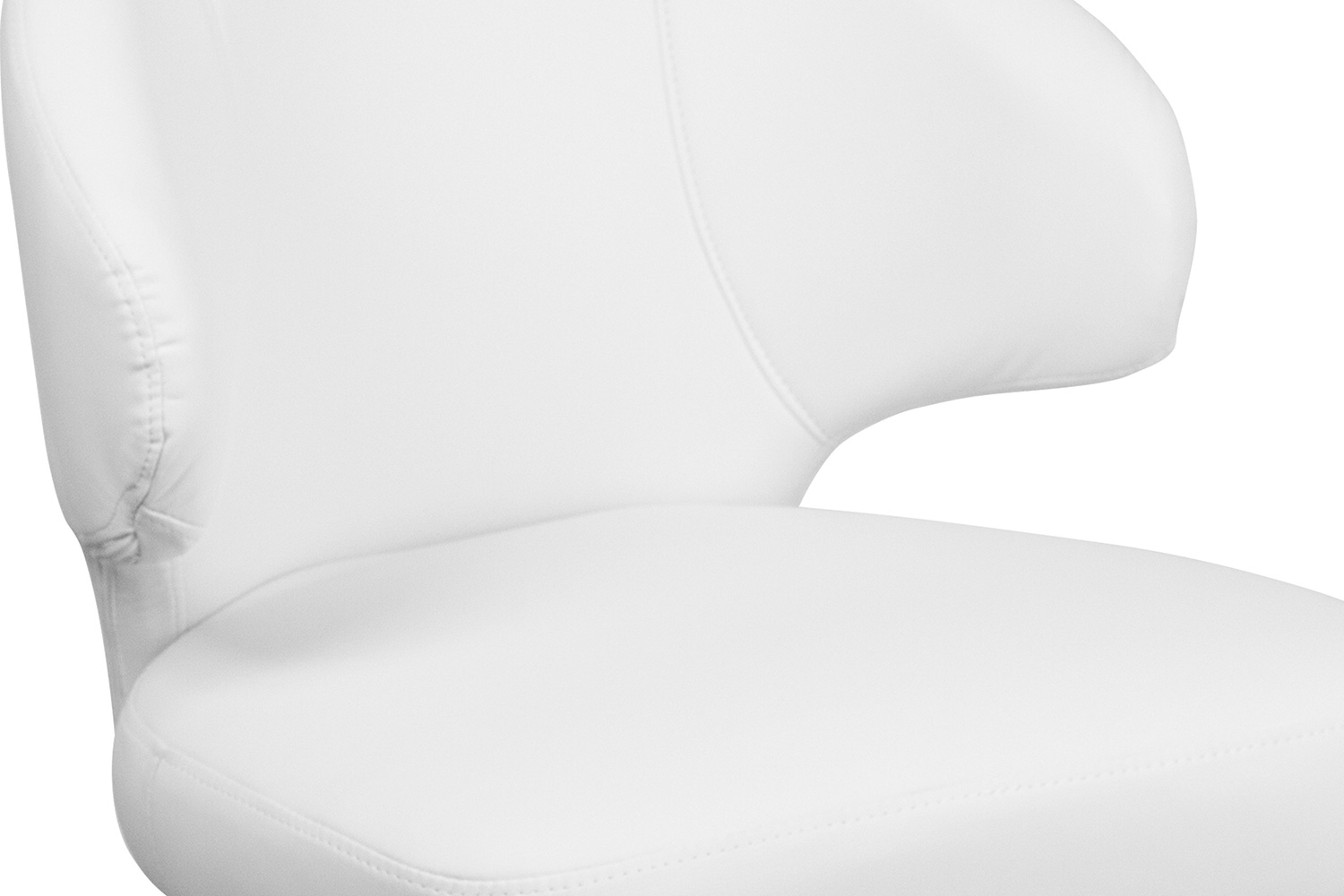 BLNK Comfort Back Series LeatherSoft Side Reception Chair with Walnut Legs - White