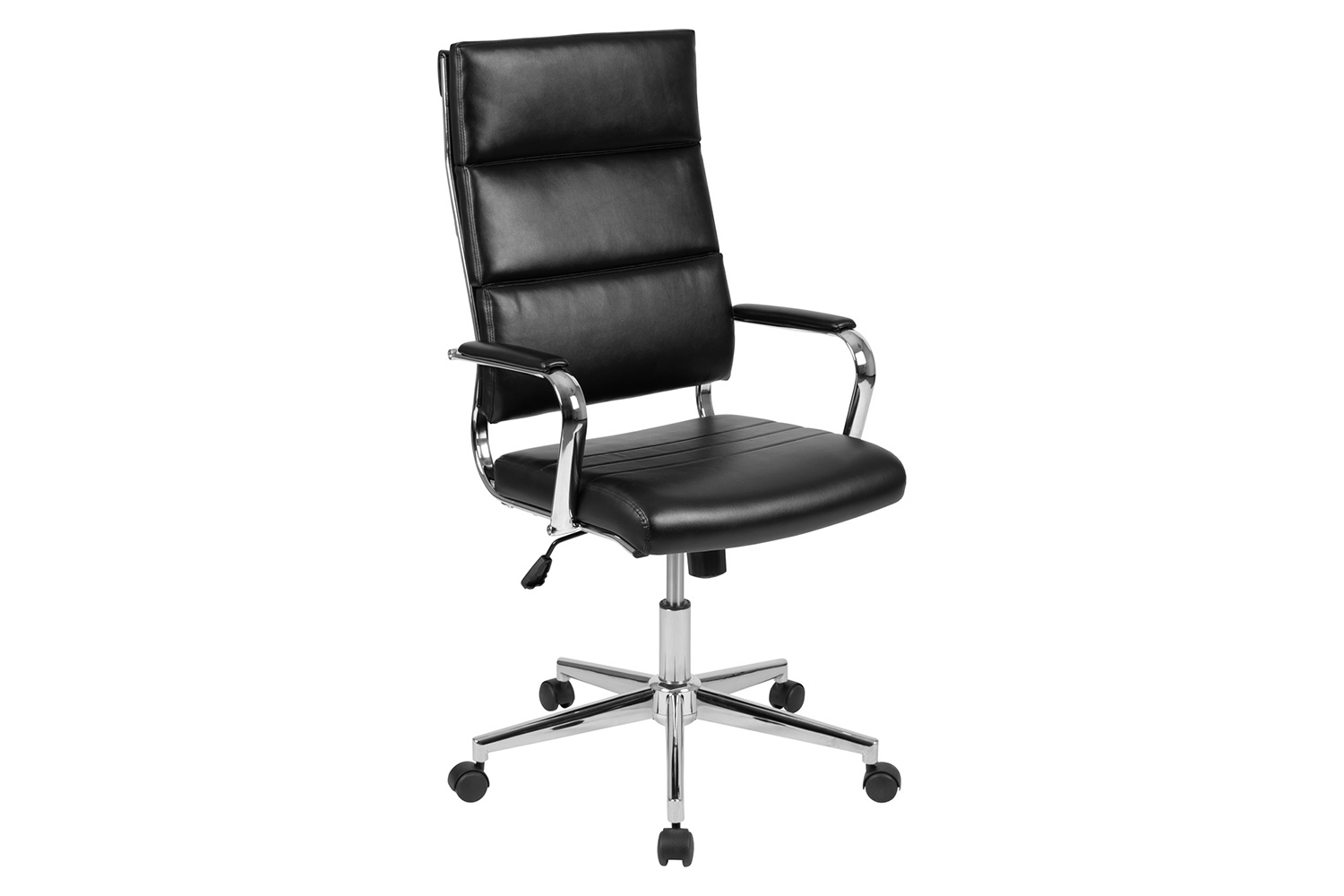 BLNK Hansel LeatherSoft High-Back Contemporary Panel Executive Swivel Office Chair - Black