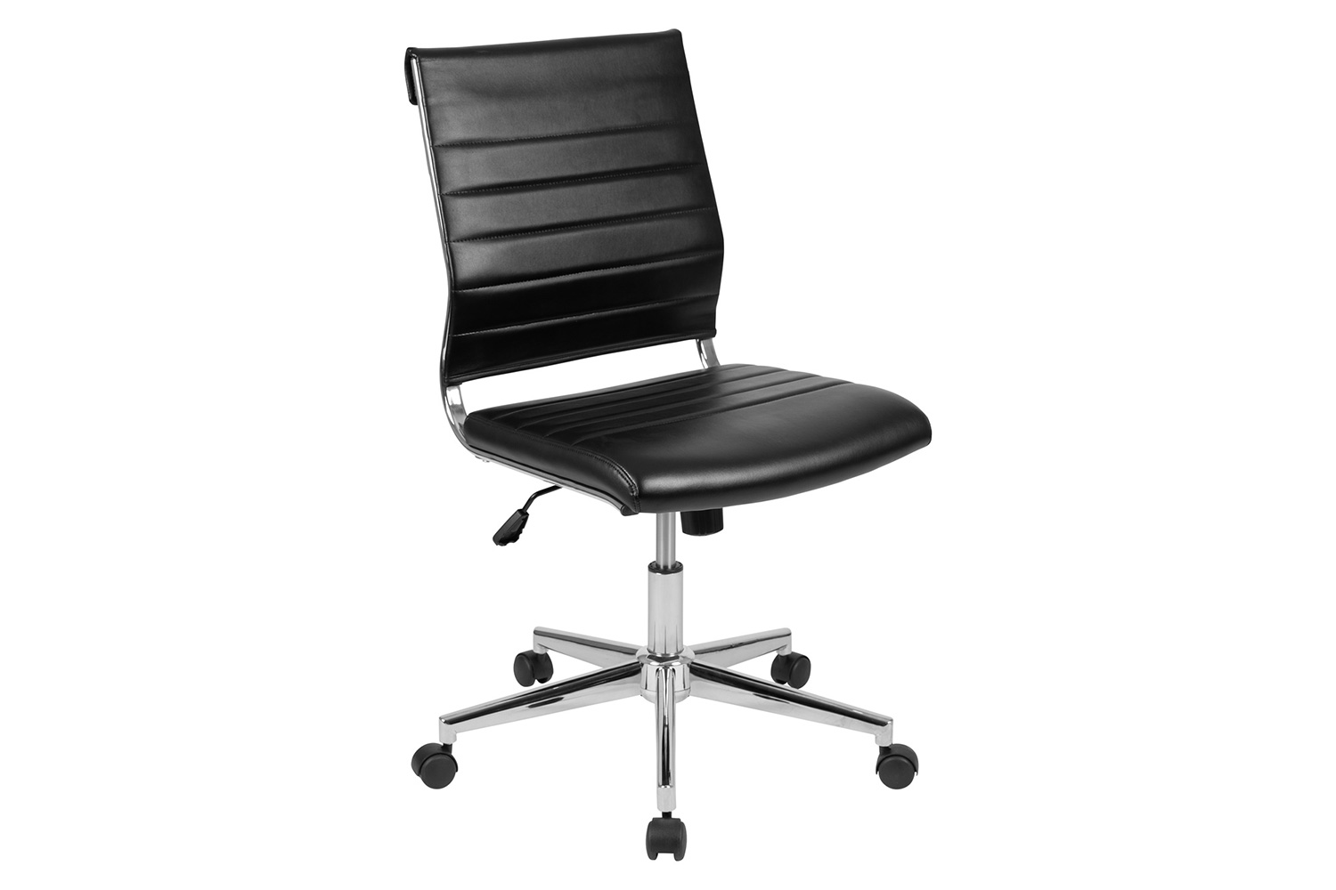 BLNK - Hansel LeatherSoft Mid-Back Armless Contemporary Ribbed Executive Swivel Office Chair