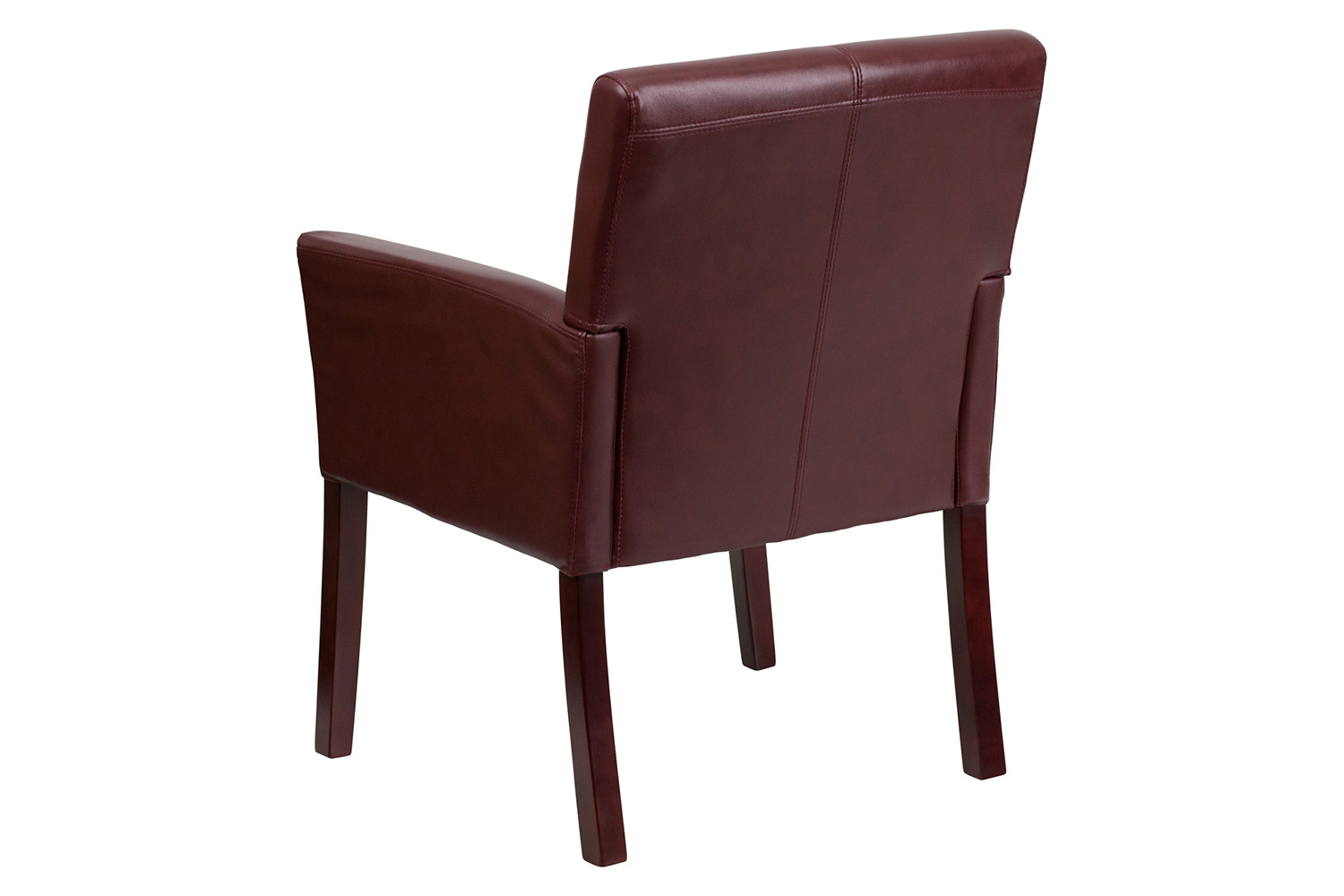 BLNK Taylor LeatherSoft Executive Side Reception Chair with Mahogany Legs - Burgundy