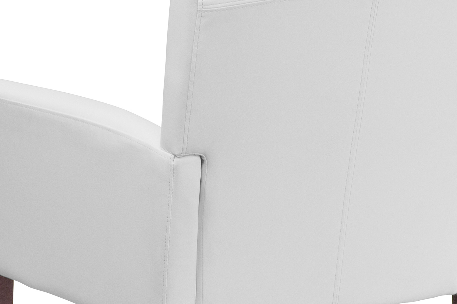 BLNK Taylor LeatherSoft Executive Side Reception Chair with Mahogany Legs - White