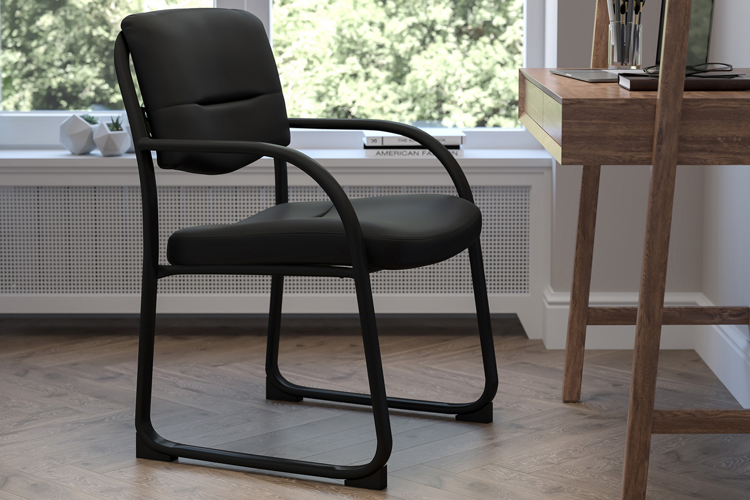 BLNK - Richie Fabric Executive Side Reception Chair with Sled Base