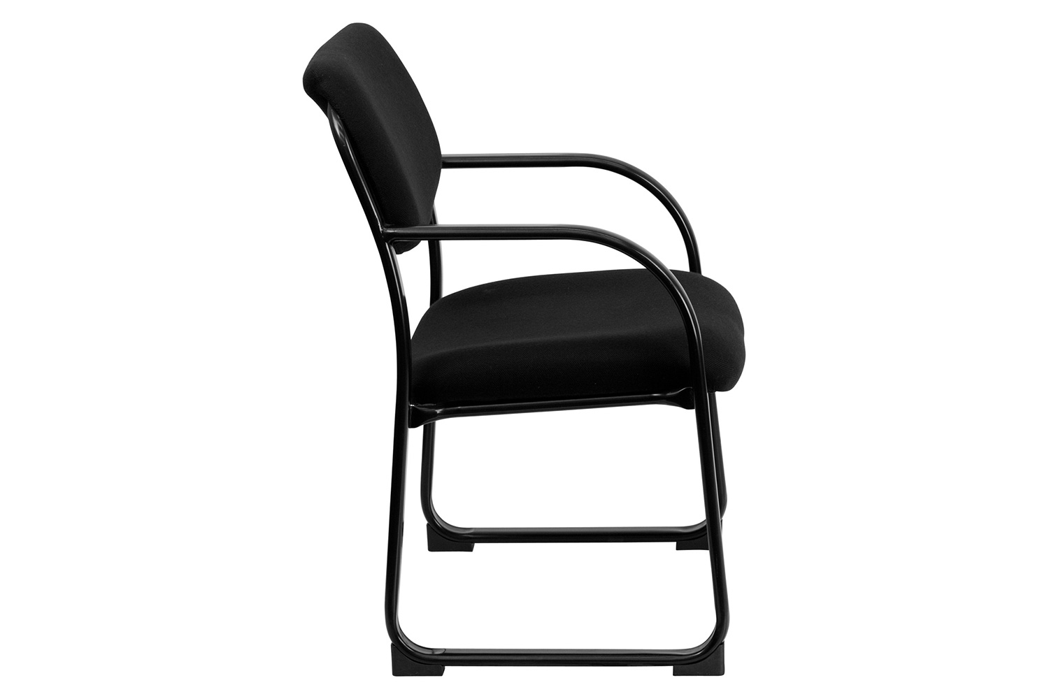 BLNK Richie Fabric Executive Side Reception Chair with Sled Base - Black