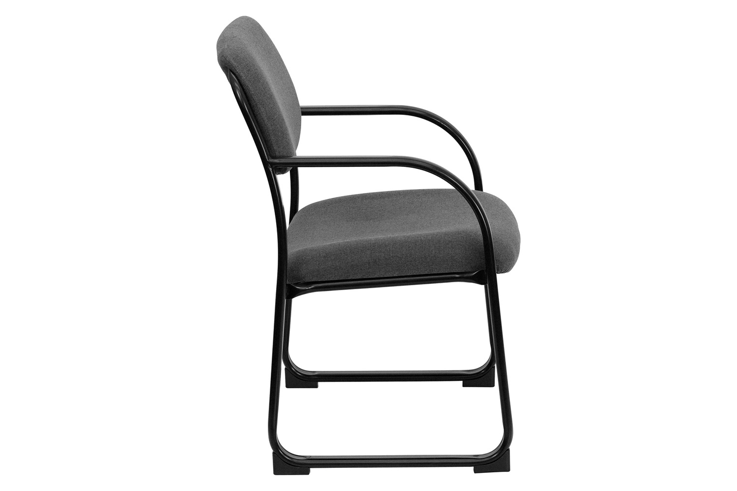 BLNK Richie Fabric Executive Side Reception Chair with Sled Base - Gray