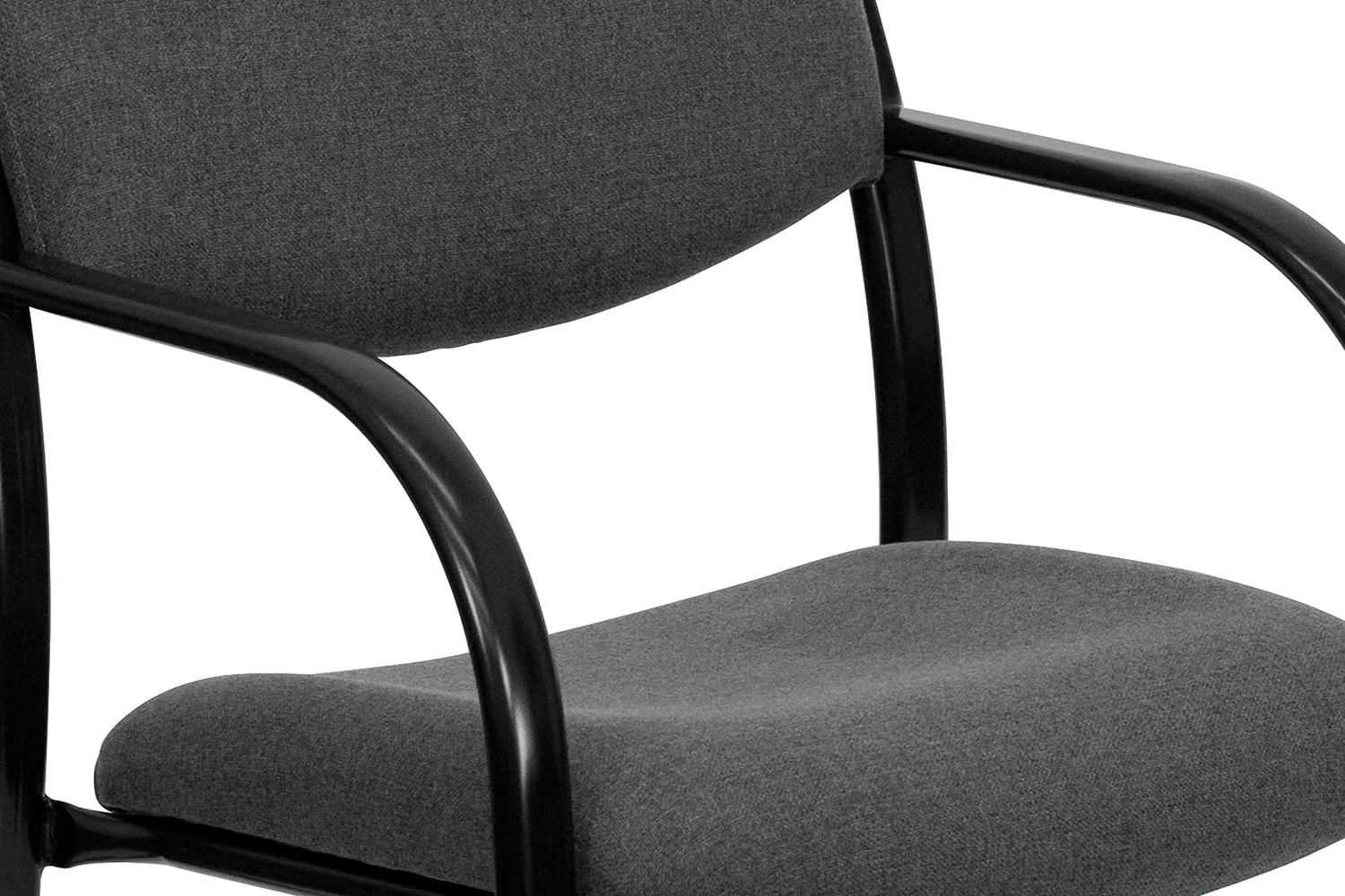 BLNK Richie Fabric Executive Side Reception Chair with Sled Base - Gray