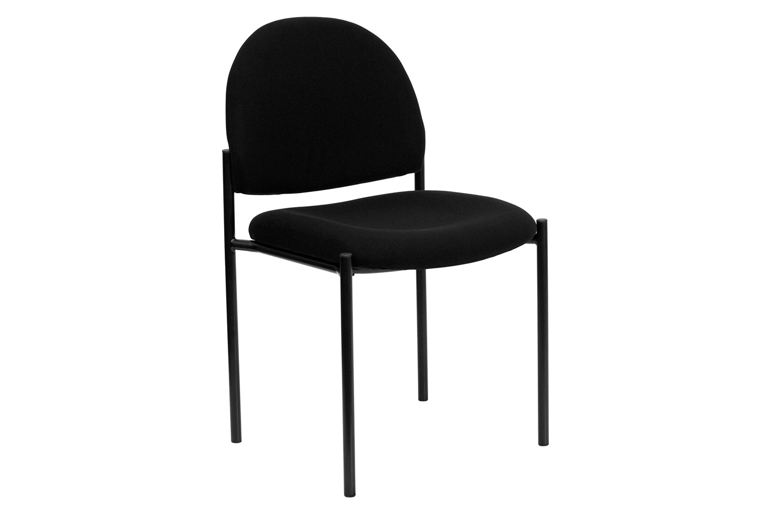 BLNK Tania Comfort Fabric Stackable Steel Side Reception Chair - Black