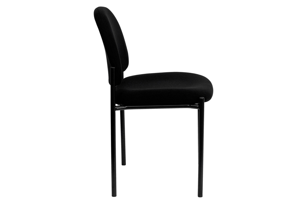 BLNK Tania Comfort Fabric Stackable Steel Side Reception Chair - Black