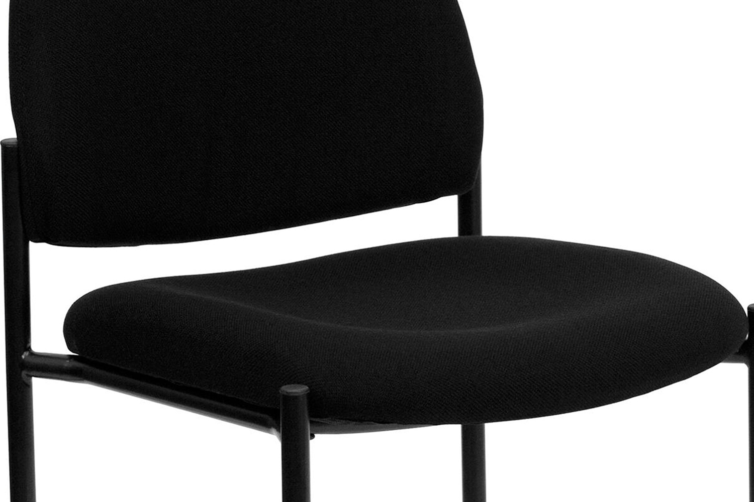 BLNK Tania Comfort Fabric Stackable Steel Side Reception Chair - Black