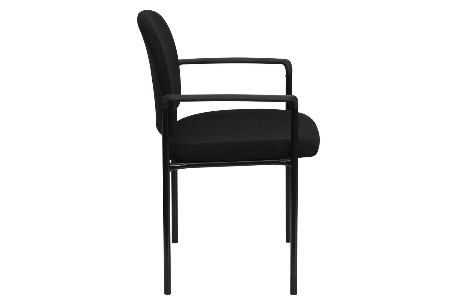BLNK Tiffany Comfort Fabric Stackable Steel Side Reception Chair with Arms - Black