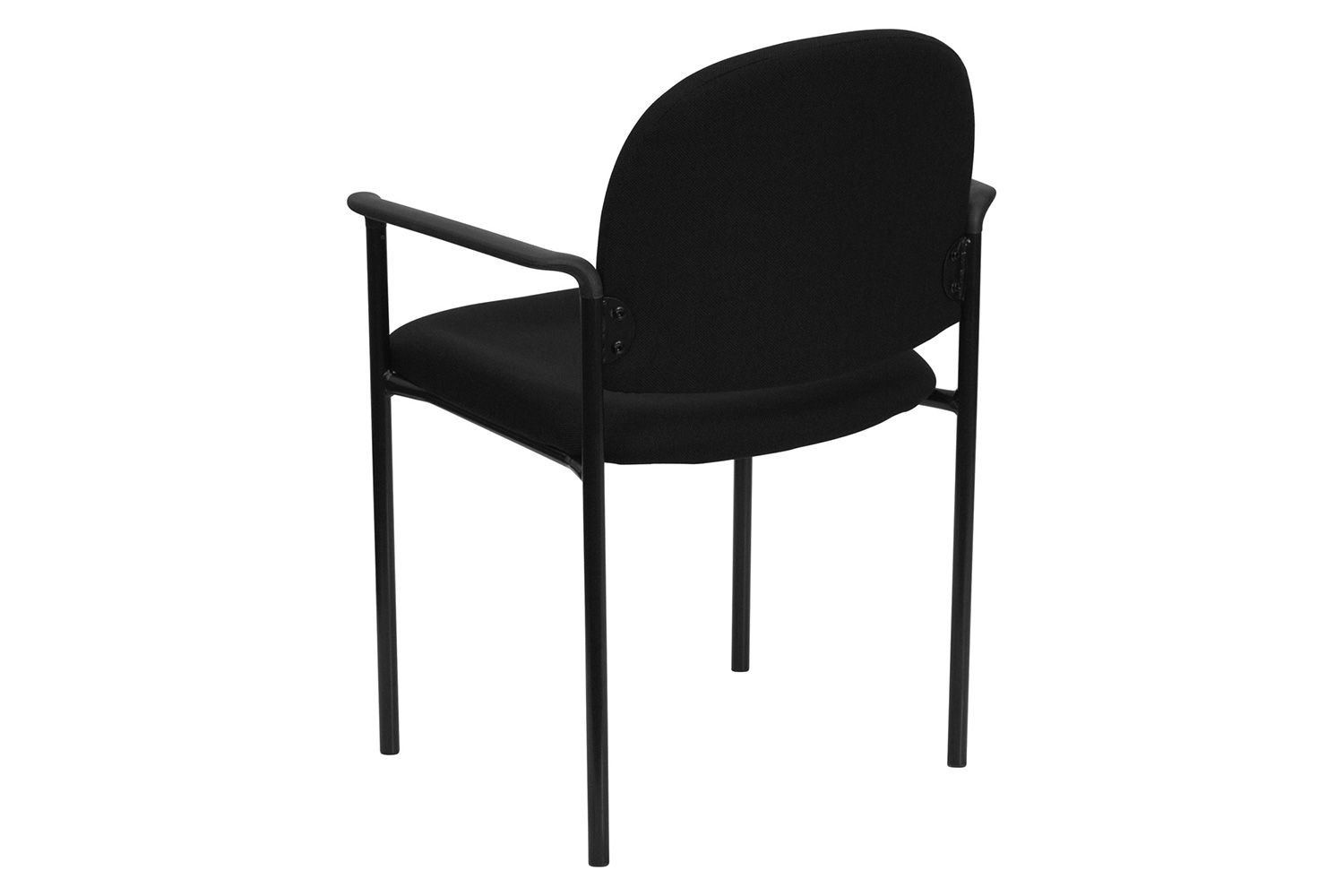 BLNK Tiffany Comfort Fabric Stackable Steel Side Reception Chair with Arms - Black