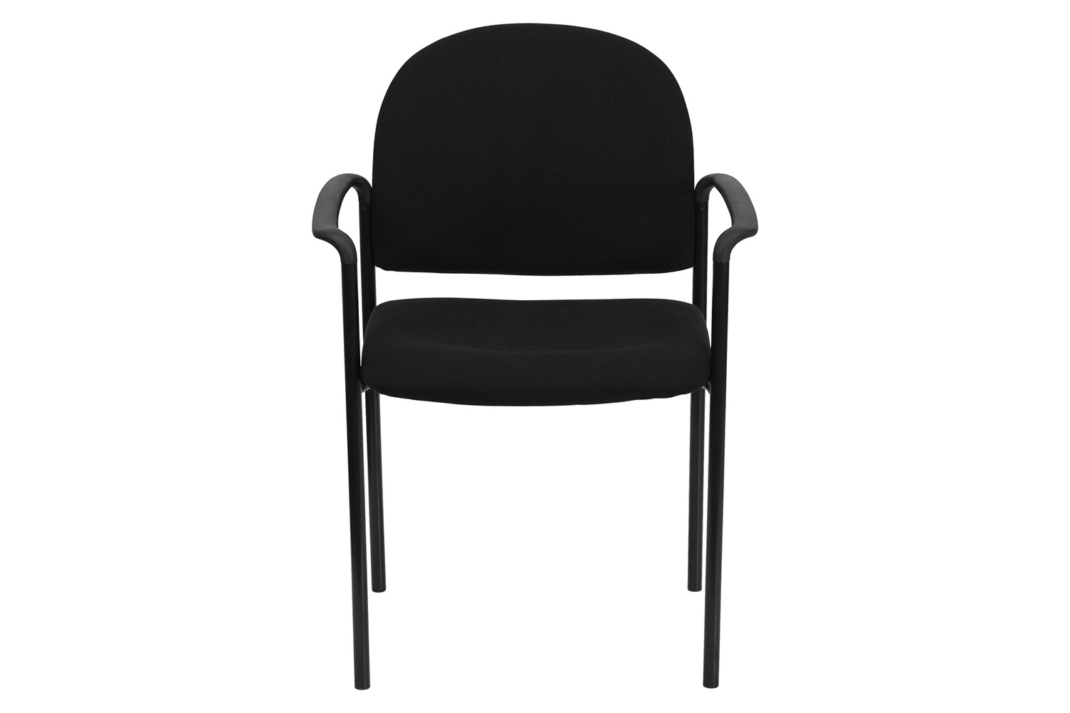 BLNK Tiffany Comfort Fabric Stackable Steel Side Reception Chair with Arms - Black