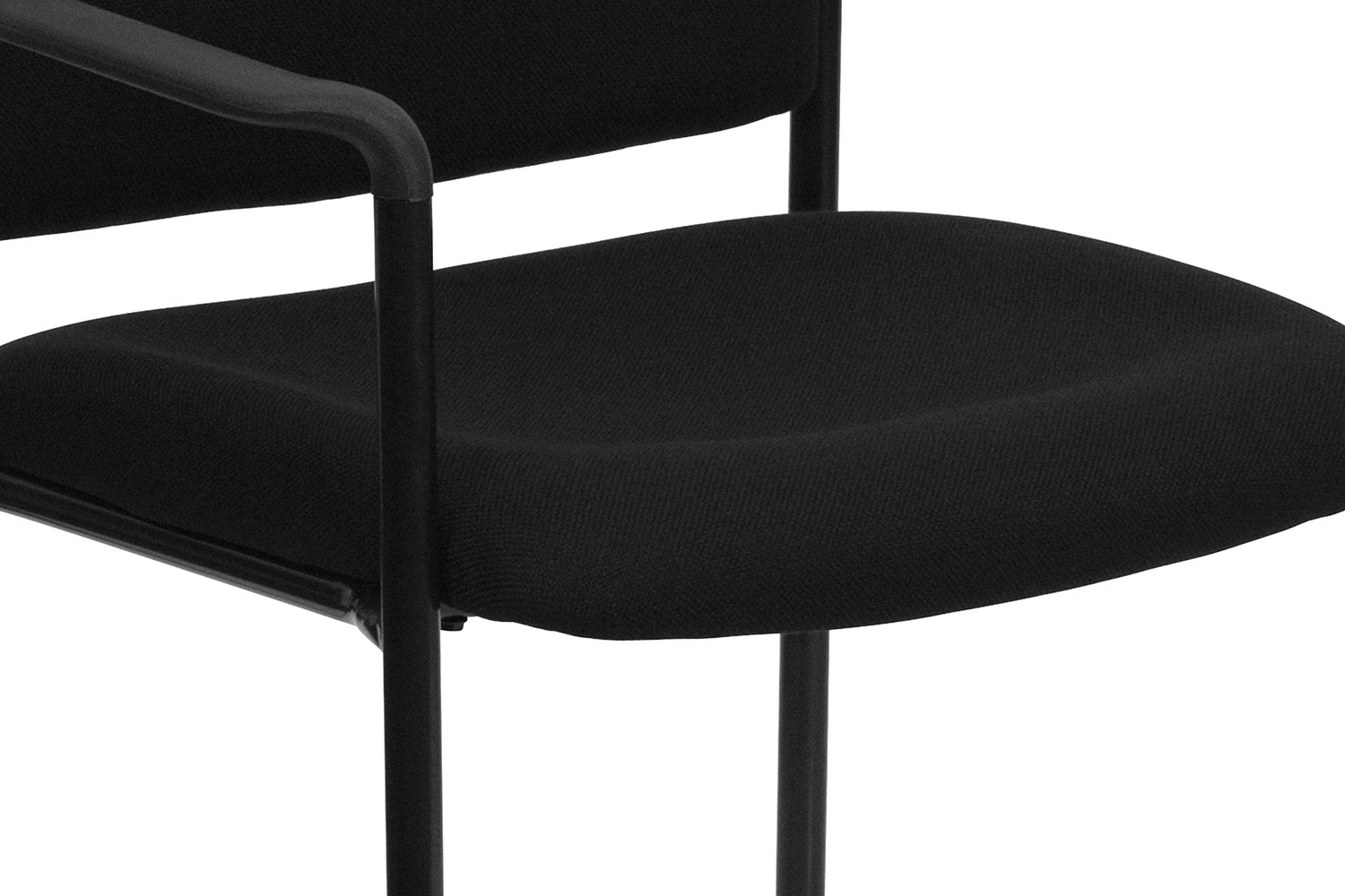 BLNK Tiffany Comfort Fabric Stackable Steel Side Reception Chair with Arms - Black