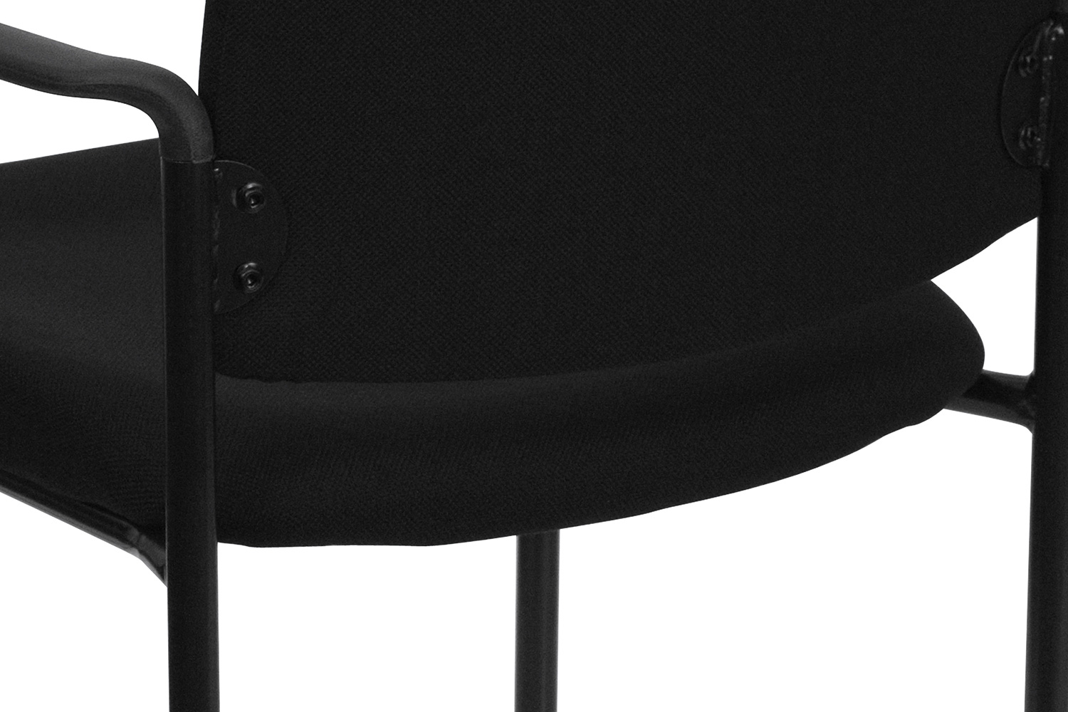 BLNK Tiffany Comfort Fabric Stackable Steel Side Reception Chair with Arms - Black