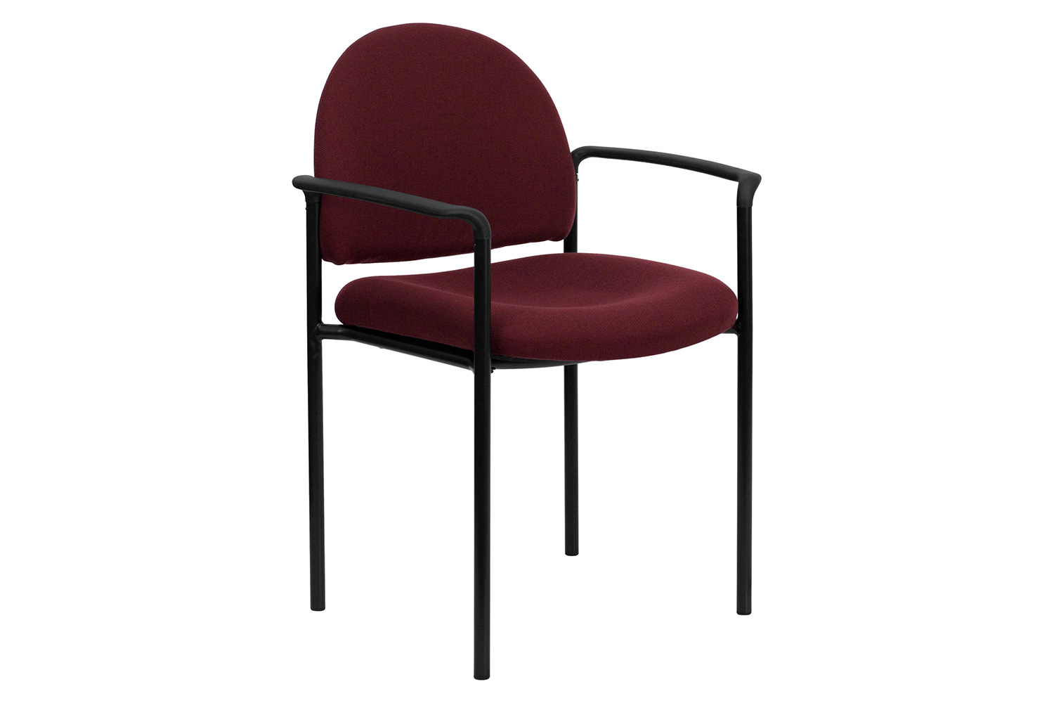 BLNK Tiffany Comfort Fabric Stackable Steel Side Reception Chair with Arms - Burgundy