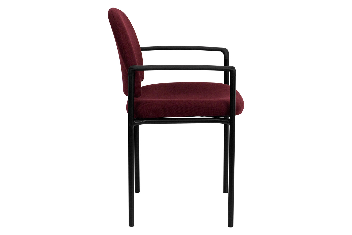 BLNK Tiffany Comfort Fabric Stackable Steel Side Reception Chair with Arms - Burgundy