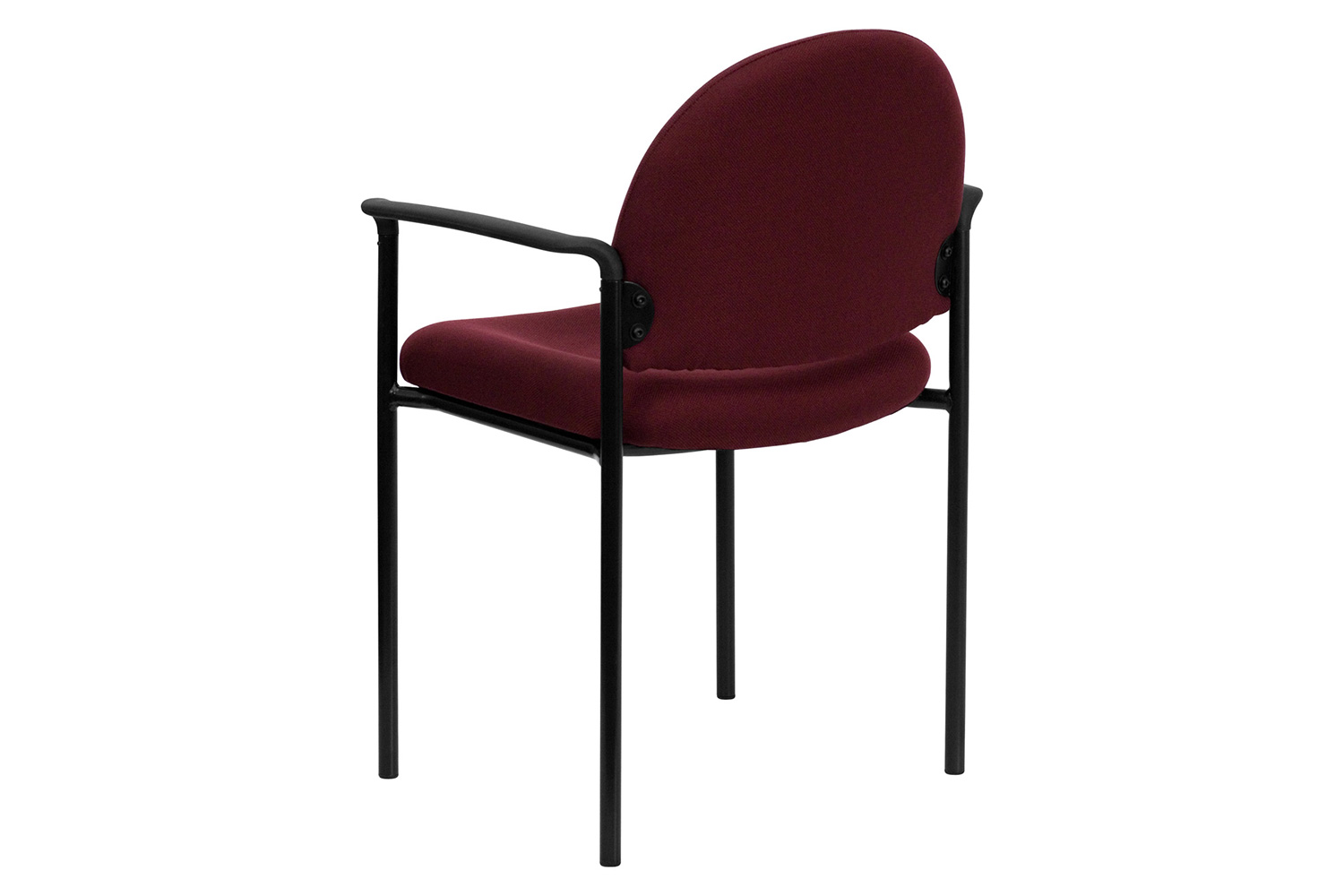 BLNK Tiffany Comfort Fabric Stackable Steel Side Reception Chair with Arms - Burgundy