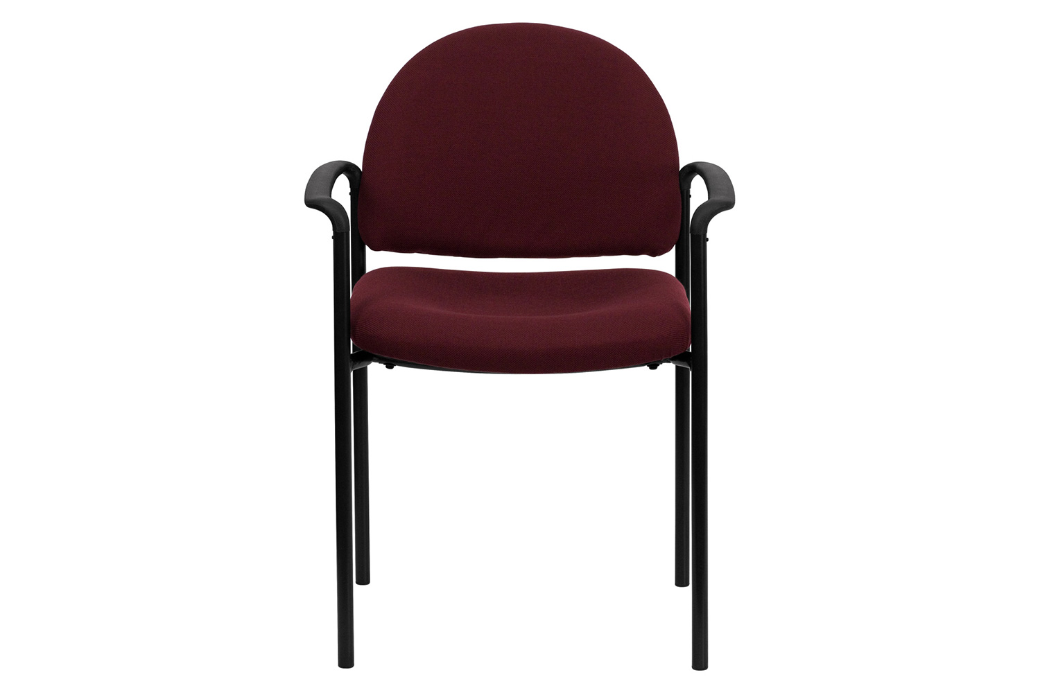 BLNK Tiffany Comfort Fabric Stackable Steel Side Reception Chair with Arms - Burgundy