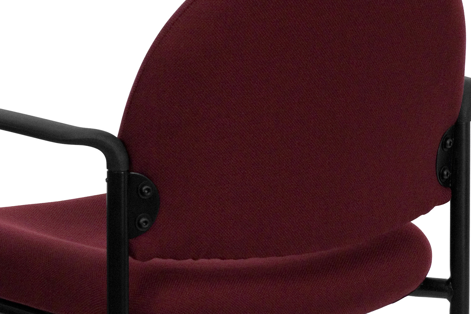 BLNK Tiffany Comfort Fabric Stackable Steel Side Reception Chair with Arms - Burgundy
