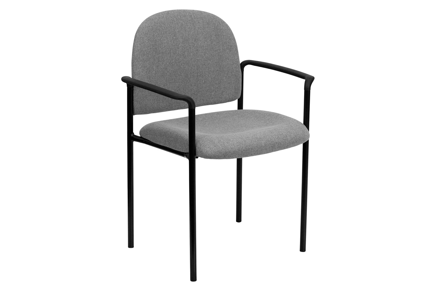 BLNK Tiffany Comfort Fabric Stackable Steel Side Reception Chair with Arms - Gray