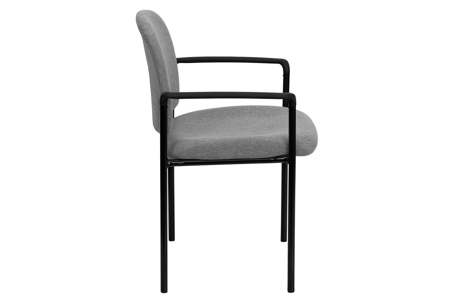 BLNK Tiffany Comfort Fabric Stackable Steel Side Reception Chair with Arms - Gray