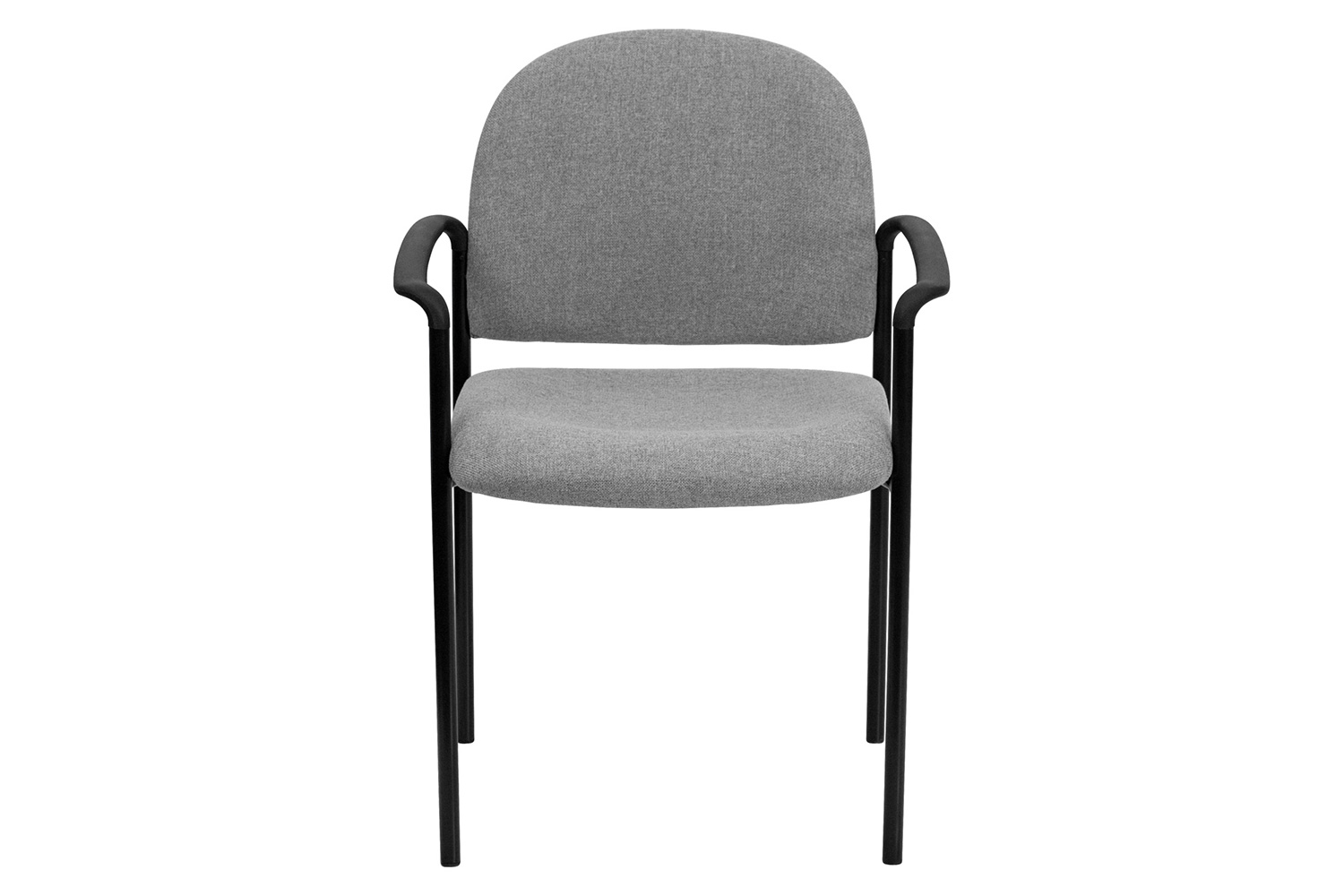 BLNK Tiffany Comfort Fabric Stackable Steel Side Reception Chair with Arms - Gray