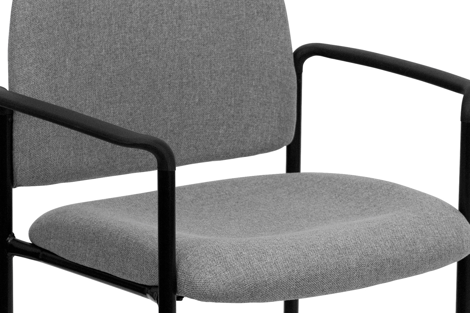 BLNK Tiffany Comfort Fabric Stackable Steel Side Reception Chair with Arms - Gray