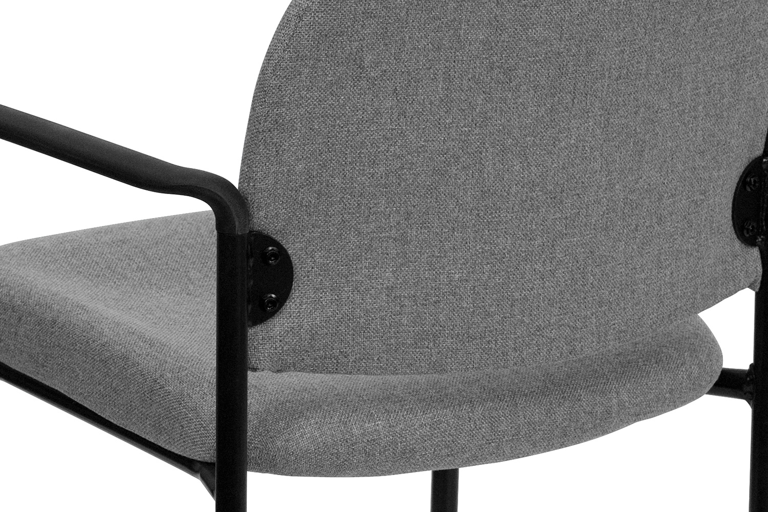 BLNK Tiffany Comfort Fabric Stackable Steel Side Reception Chair with Arms - Gray