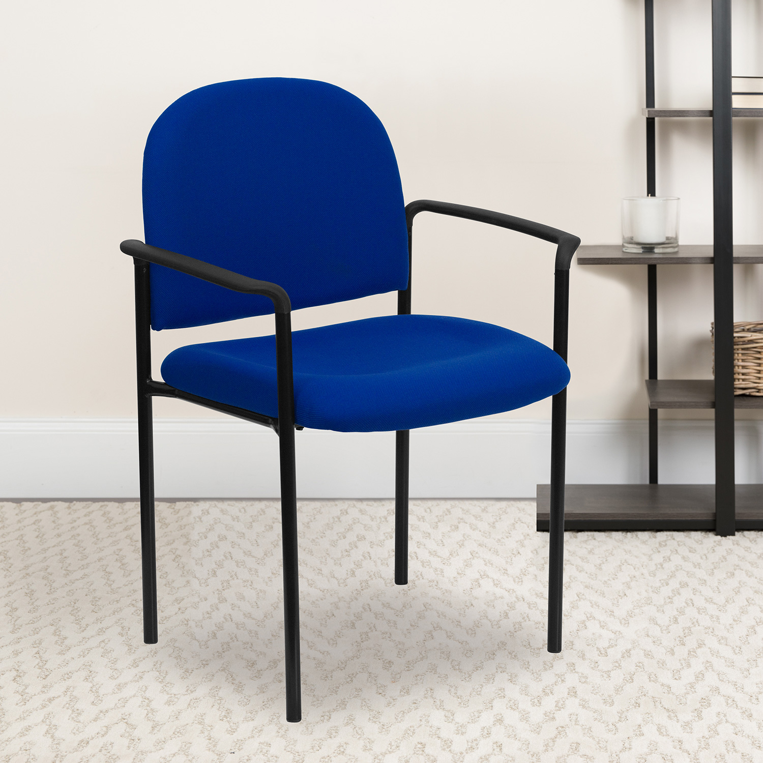 BLNK - Tiffany Comfort Fabric Stackable Steel Side Reception Chair with Arms