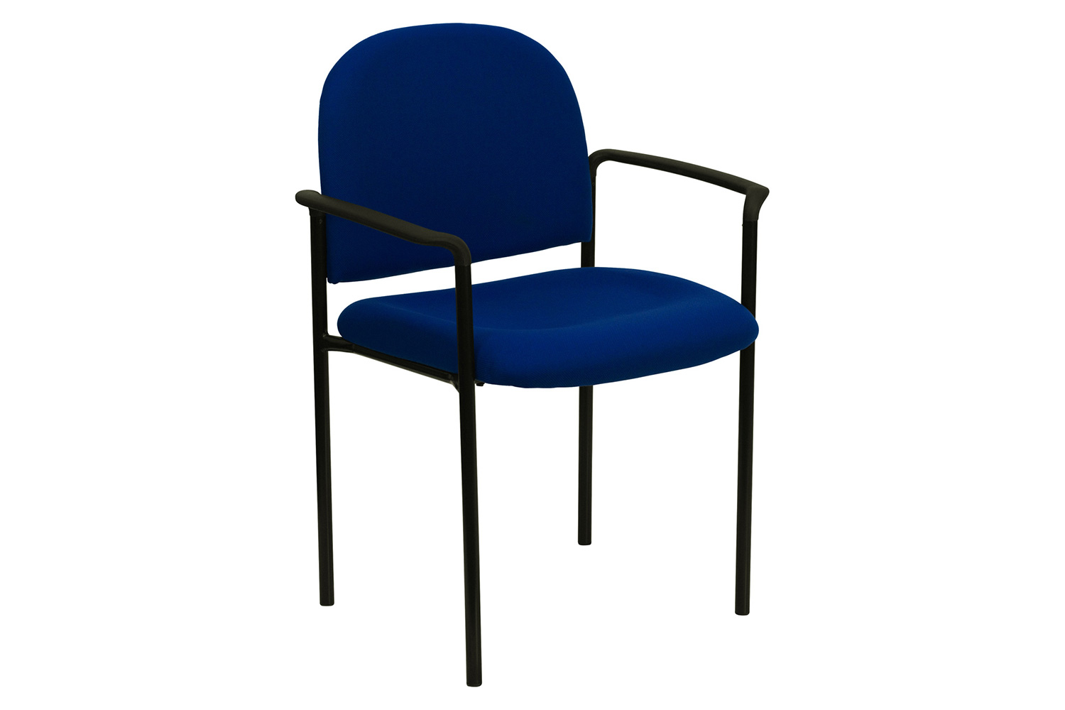 BLNK Tiffany Comfort Fabric Stackable Steel Side Reception Chair with Arms - Navy