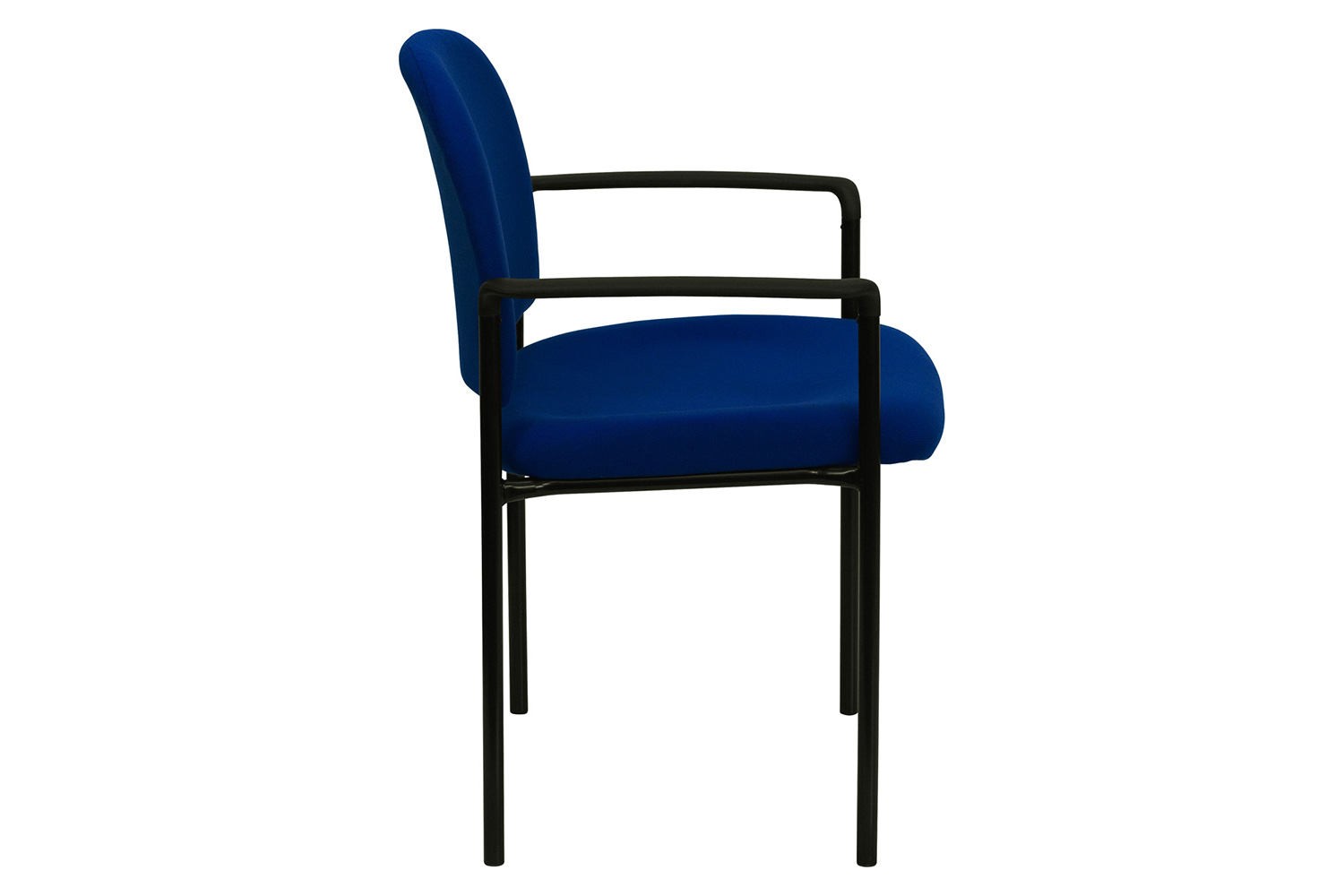 BLNK Tiffany Comfort Fabric Stackable Steel Side Reception Chair with Arms - Navy