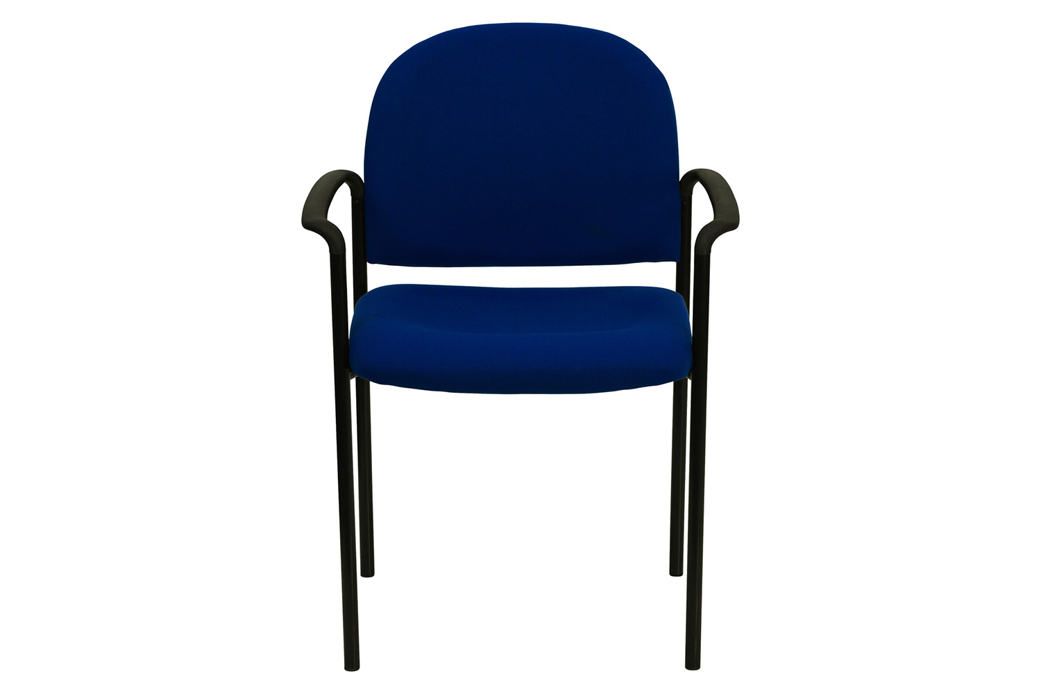BLNK Tiffany Comfort Fabric Stackable Steel Side Reception Chair with Arms - Navy