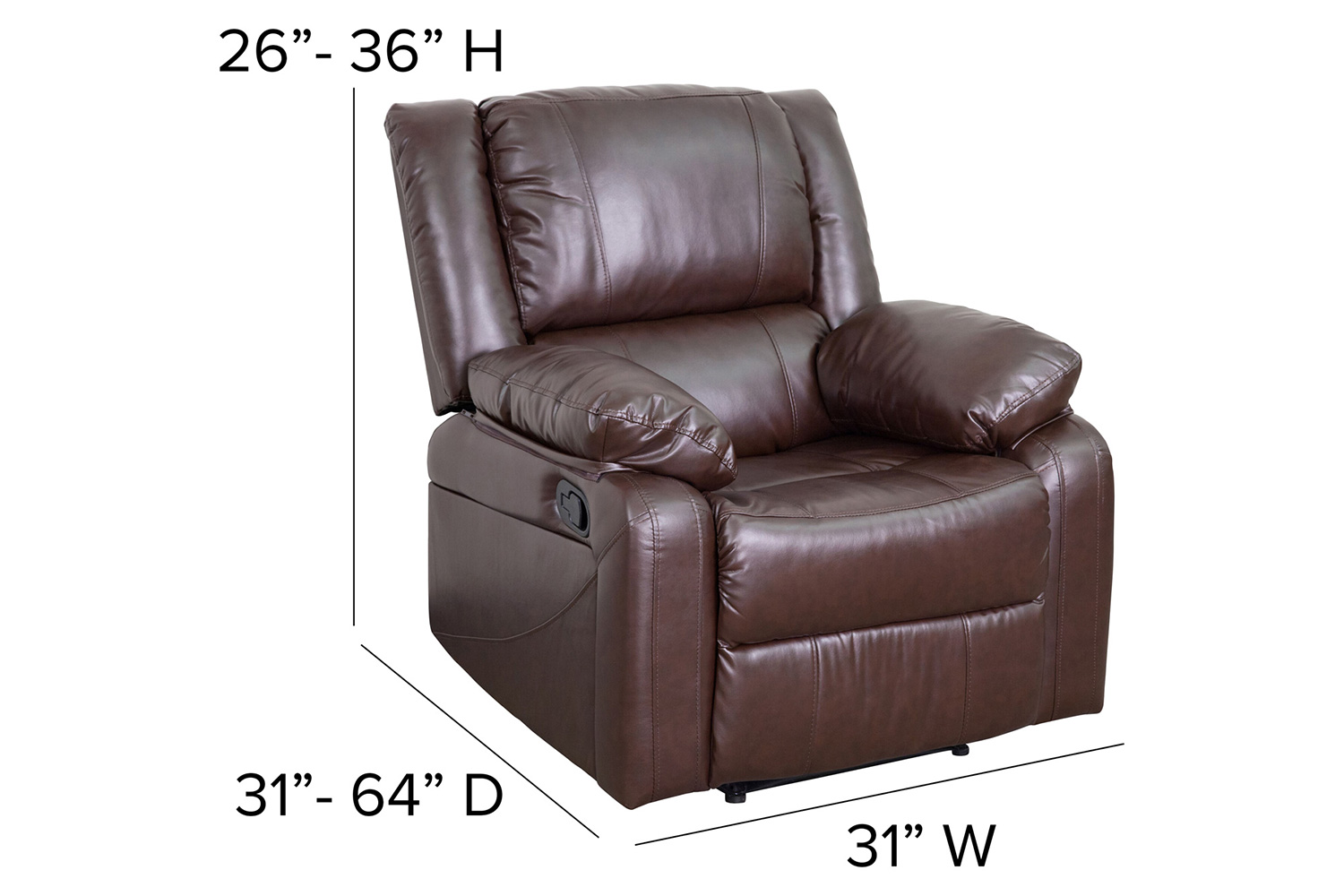 BLNK Harmony Series LeatherSoft Recliner - Brown
