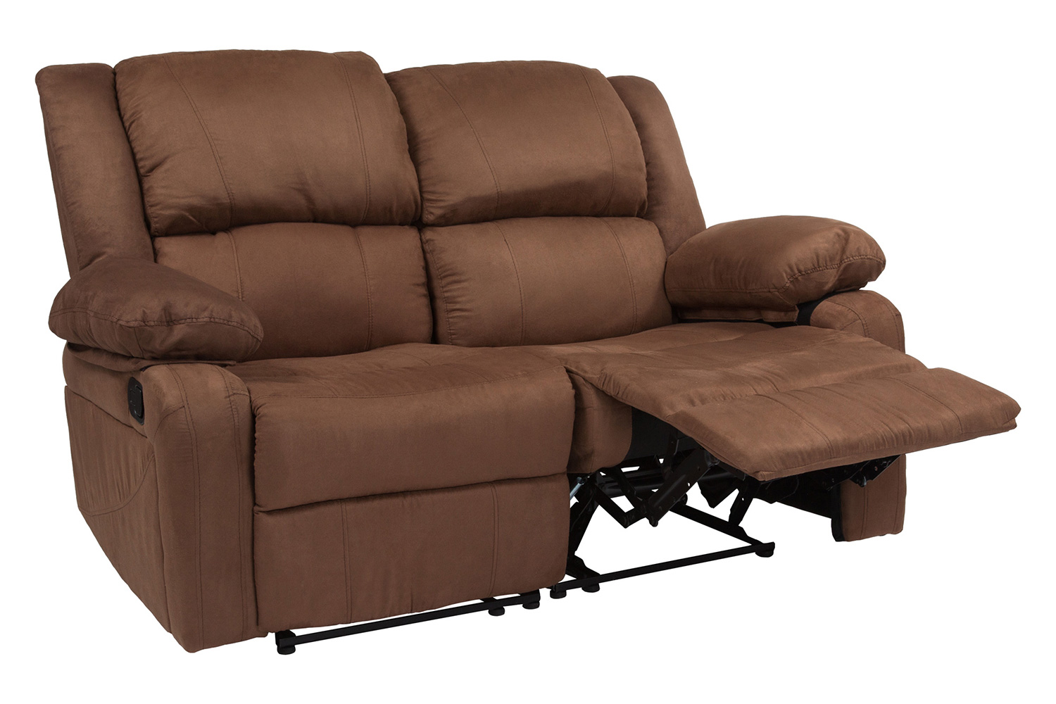 BLNK - Harmony Series Microfiber Loveseat with Two Built-In Recliners