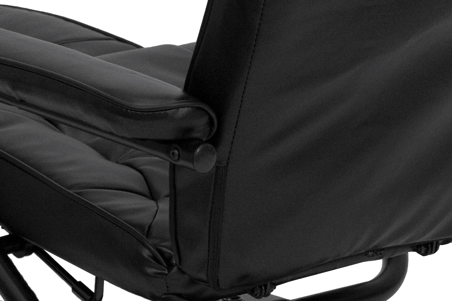 BLNK Rachel LeatherSoft Contemporary Multi-Position Recliner and Ottoman with Wrapped Base - Black
