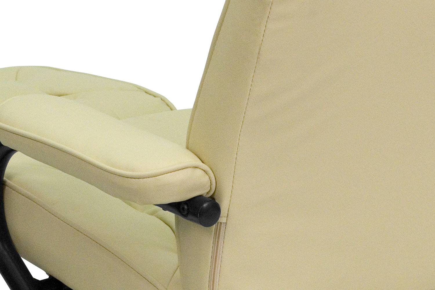 BLNK Rachel LeatherSoft Contemporary Multi-Position Recliner and Ottoman with Wrapped Base - Cream
