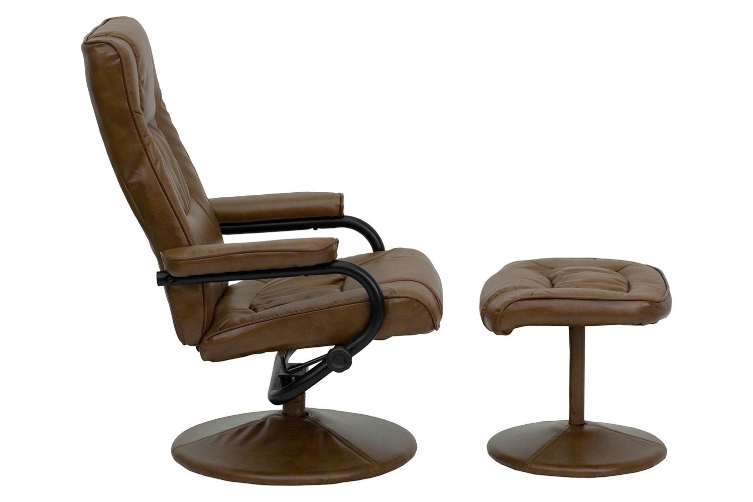 BLNK Rachel LeatherSoft Contemporary Multi-Position Recliner and Ottoman with Wrapped Base - Palimino