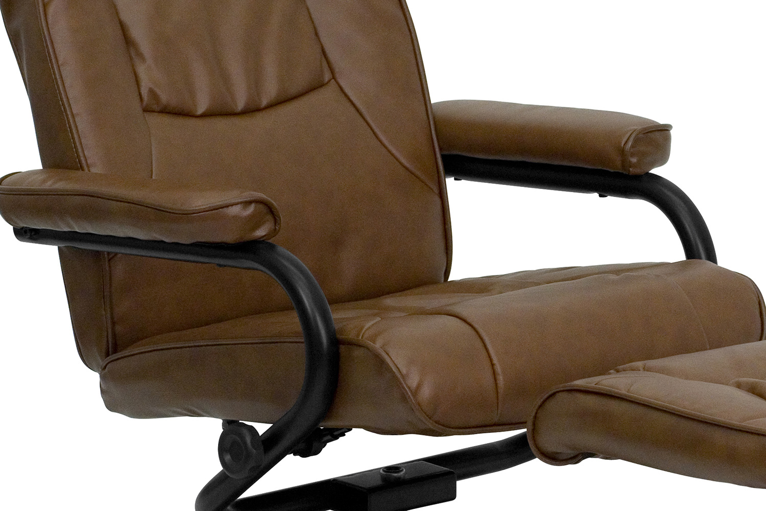 BLNK Rachel LeatherSoft Contemporary Multi-Position Recliner and Ottoman with Wrapped Base - Palimino