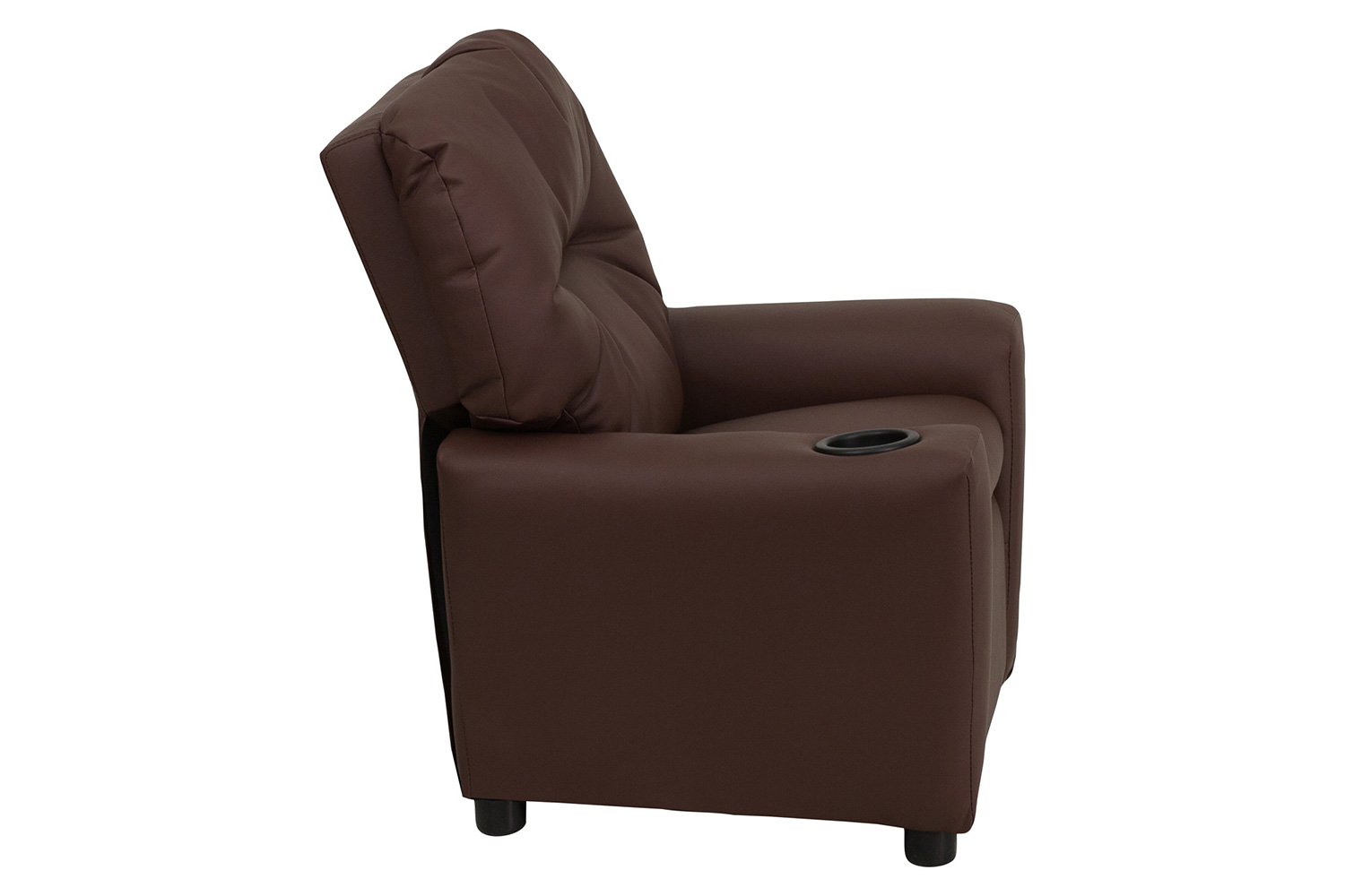 BLNK Chandler LeatherSoft Contemporary Kids Recliner with Cup Holder - Brown
